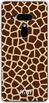 HTC U12+ Hoesje Transparant TPU Case - Giraffe Print #ffffff