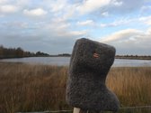 Moorlander hoge Schapenwollen Sloffen laarzen | Donkergrijs | maat 40