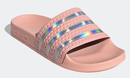 Misleidend eetpatroon beweging adidas Slippers - Maat 42 - Unisex - roze/zilver | bol.com