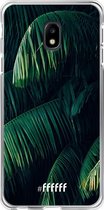 6F hoesje - geschikt voor Samsung Galaxy J3 (2017) -  Transparant TPU Case - Palm Leaves Dark #ffffff