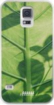 Samsung Galaxy S5 Hoesje Transparant TPU Case - Leaves Macro #ffffff