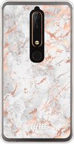 Nokia 6 (2018) Hoesje Transparant TPU Case - Peachy Marble #ffffff