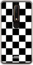 Nokia 6 (2018) Hoesje Transparant TPU Case - Checkered Chique #ffffff