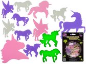 Fluoriserende Eenhoorns - Dubbelzijdige Lichtgevende Stickers