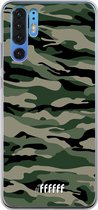 Huawei P30 Pro Hoesje Transparant TPU Case - Woodland Camouflage #ffffff