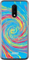 OnePlus 7 Hoesje Transparant TPU Case - Swirl Tie Dye #ffffff
