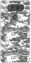 LG V20 Hoesje Transparant TPU Case - Snow Camouflage #ffffff