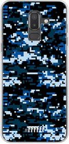 Samsung Galaxy J8 (2018) Hoesje Transparant TPU Case - Navy Camouflage #ffffff