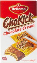 Hellema ChoKick Chocolate Cream - Chocolade koekjes - Sensationeel chocolade moment - Bestaat uit twee knapperige koekjes - 180 gramm - gezellig bij koffie en thee