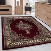 Klassiek Desing Tapijt Perzisch stijl Medaillon ornament Bordeaux Zwart Creme Kleuren