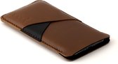 JACCET leren iPhone 12 Pro Max sleeve - Bruin volnerf leer met ruimte voor creditcards en/of briefgeld