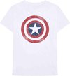 Marvel Captain America - Distressed Shield Heren T-shirt - M - Wit