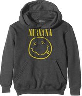 Nirvana - Yellow Happy Face Hoodie/trui - L - Grijs