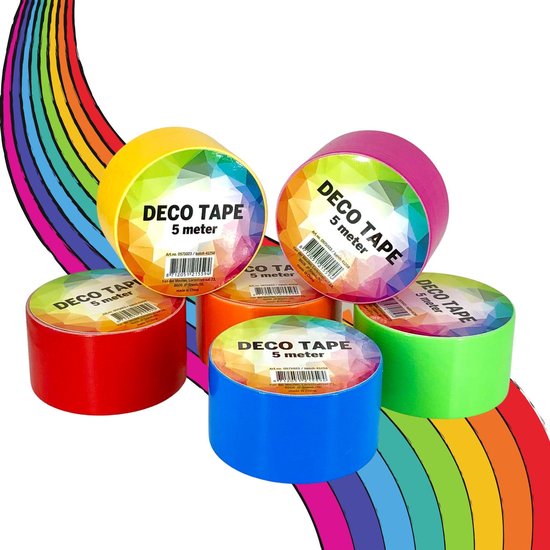 terugtrekken Pedagogie Netelig 6 Rollen Decoratietape | Knutsel Plakband | Deco Tape | Dikke Rol | 10 x 5  cm | 5... | bol.com