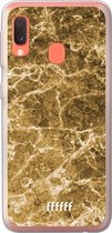 Samsung Galaxy A20e Hoesje Transparant TPU Case - Gold Marble #ffffff