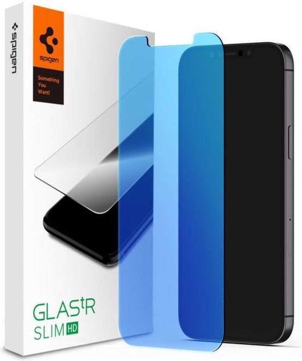 Spigen iPhone 12 Pro Max Screenprotector Anti-Bluelight Tempered Glass