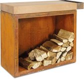 OFYR Butcher Block Storage 90 Corten Teak Wood - BBQ werktafel - Houtopslag