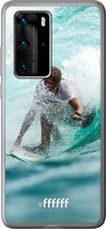 Huawei P40 Pro Hoesje Transparant TPU Case - Boy Surfing #ffffff