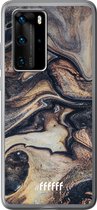 Huawei P40 Pro Hoesje Transparant TPU Case - Wood Marble #ffffff