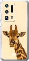 Huawei P40 Pro+ Hoesje Transparant TPU Case - Giraffe #ffffff
