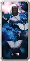 Samsung Galaxy A8 (2018) Hoesje Transparant TPU Case - Blooming Butterflies #ffffff