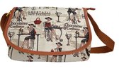 Gobelin dames handtas / schoudertas / koerierstas | dame met hoed | Paris