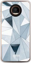 Motorola Moto Z Force Hoesje Transparant TPU Case - Mirrored Polygon #ffffff