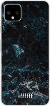 Google Pixel 4 XL Hoesje Transparant TPU Case - Dark Blue Marble #ffffff