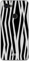 Google Pixel 3 XL Hoesje Transparant TPU Case - Zebra Print #ffffff