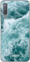 Samsung Galaxy A7 (2018) Hoesje Transparant TPU Case - Whitecap Waves #ffffff
