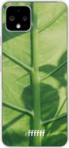 Google Pixel 4 Hoesje Transparant TPU Case - Leaves Macro #ffffff