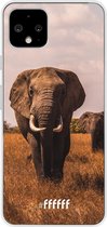 6F hoesje - geschikt voor Google Pixel 4 -  Transparant TPU Case - Elephants #ffffff