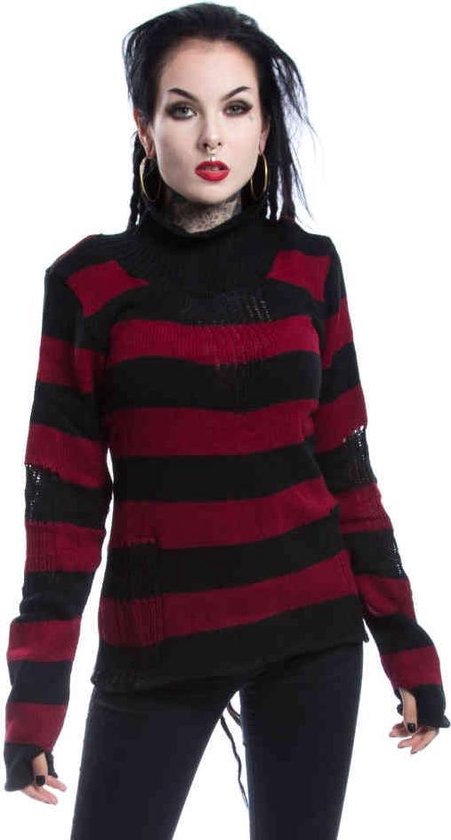 Pull tricoté Vixxsin -M- ANNABELLA Zwart/ Rouge
