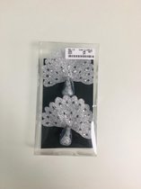 pauw voor in de kerstboom silver (2 stuks)