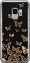Leuke Telefoonhoesjes - Hoesje geschikt voor Samsung Galaxy S9 - Vlinders - Soft case - TPU - Print / Illustratie - Zwart