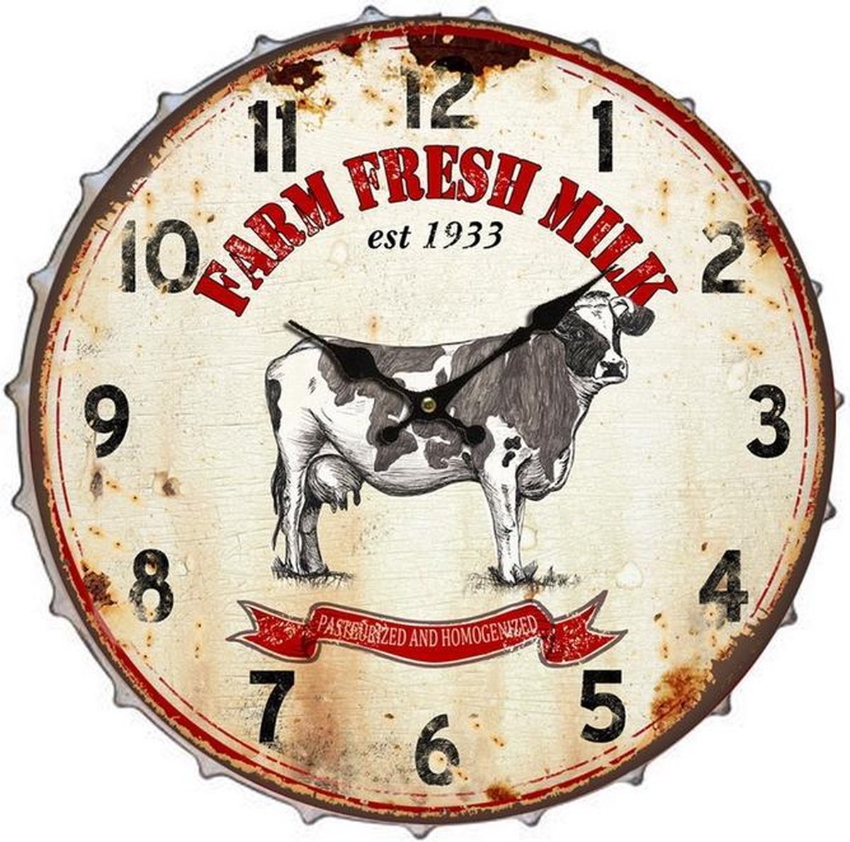 Vinyl LP Wandklok - Tarwe Bier Vintage Ontwerp | 30 Cm Kwarts Horloge Voor Woonkamer Of Bar