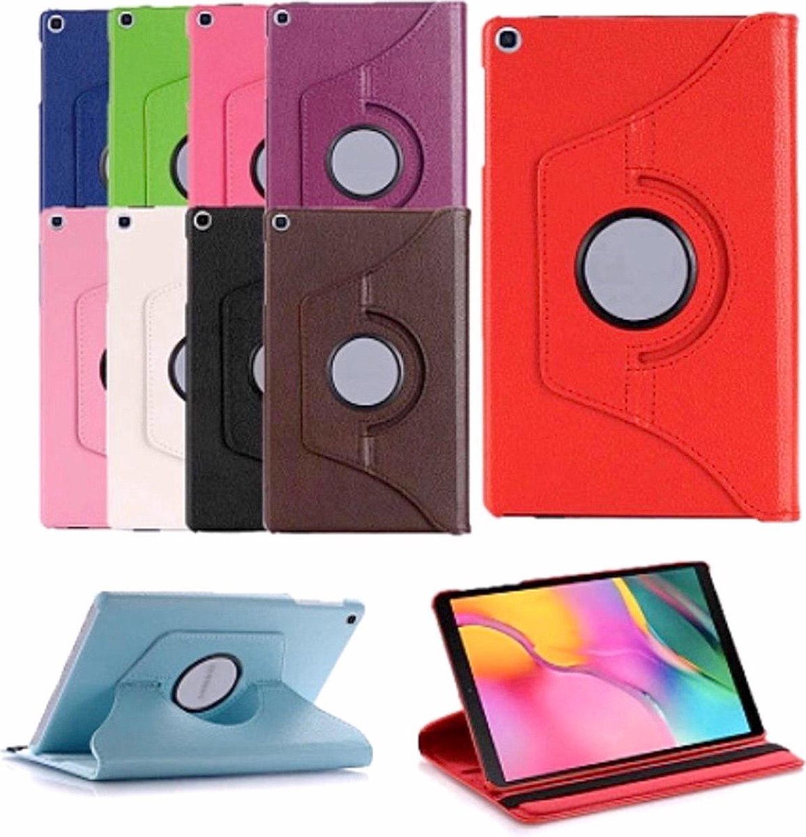 Apple iPad 10.2 inch (2019) HiCHiCO Tablet Hoes 360 Draaibare Rood met Stylus pen