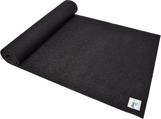 Ecoyogi Yogamat - Fitnessmat zwart - 183 cm (incl. draagriem) | bol.com