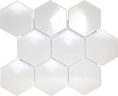 0,76m² - Mozaiek Tegels - Barcelona Hexagon Wit 9,5x11