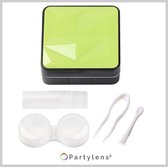 Lenzendoosje Partylens® - Lime Green - lenshouder inclusief spiegeltje - 5 delig