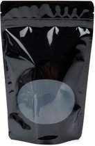 Stazakken Zwart met ovaal Venster 15x9x23,2cm | 312 gram (100 stuks)
