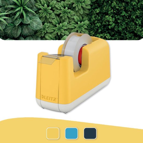 Leitz Cosy Plakbandhouder - Plakband Dispenser Inclusief Plakband - Ideaal voor Thuiskantoor/Thuiswerken - Warm Geel