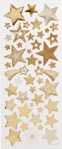 Stickers, sterren, 10x24 cm, goud, 1 vel