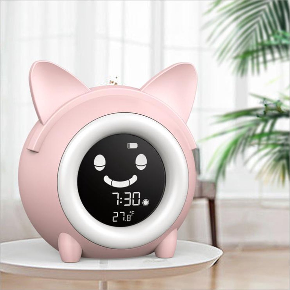 Ayybboo Digitale Wekker Kinderen met LED Nachtlampje,Snooze,Temperatuurdisplay,12/24 uur,Cadeau voor Jongens en Meisjes,Slaapkamer,Studiekamer (Lichtroze