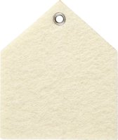 Vilt vorm, afm 6,5x7,5 cm, dikte 3 mm, off-white, Huis, 5stuks [HOB-45245]