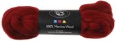 Merino wol. donkerrood. dikte 21 my. 100 gr/ 1 doos