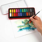 Aquarelverf set, afm 12x30 mm, diverse kleuren, 24 kleur/ 1 doos