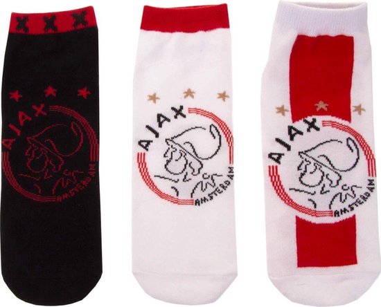 Op de kop van afwijzing Midden Ajax Sokken 31-34 3 paar enkelsokken Rood-Wit Zwart | bol.com