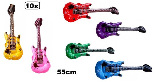 10x Guitare Gonflable 55cm Couleurs Assorties - Musique Guitares Fun  Festival Theme... | bol.com