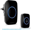Draadloze Deurbel met 1 Ontvangers - Plug&Play - 5 Regelbaar Volume – 60 Melodie – Oplichtende LED’s – batterij van vijf jaar inbegrepen – IP44 waterdicht